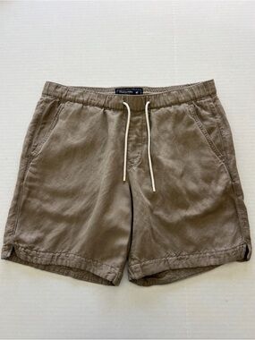 Abercrombie & Fitch Men's Drawstring Lounge Shorts - Taupe Brown